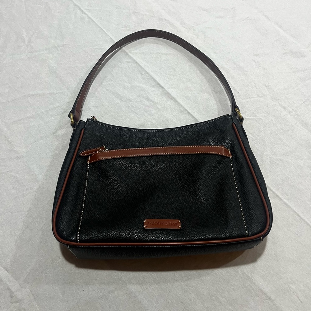 St. John's Bay Black and Brown Shoulder Bag